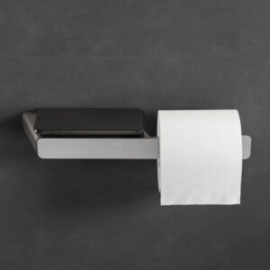 Toilettenpapierhalter ohne Deckel mit Ablage Shift, Edelstahl gebürstet