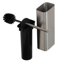 Toilettenbürste mit Halter (Deckel und Bürste in schwarz) Shift, Edelstahl gebürstet