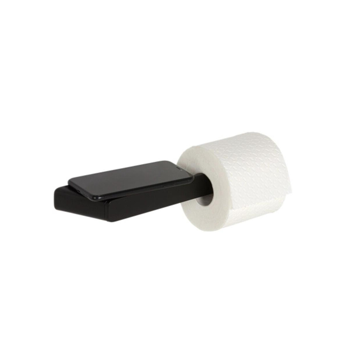 Toilettenpapierhalter ohne Deckel mit Ablage Shift, Schwarz