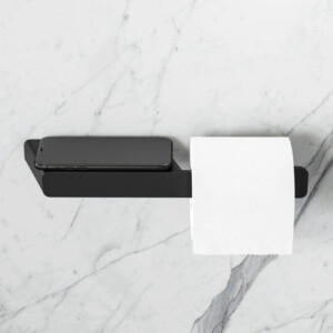 Toilettenpapierhalter ohne Deckel mit Ablage Shift, Schwarz