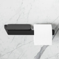 Toilettenpapierhalter ohne Deckel mit Ablage Shift, Schwarz
