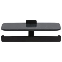 Toilettenpapierhalter doppelt mit Ablage mit mattschwarzem Marmoreffekt Shift, Schwarz