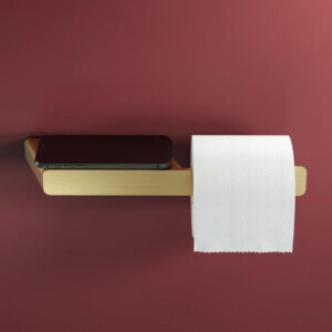 Toilettenpapierhalter ohne Deckel mit Ablage Shift, Goldfarben gebürstet