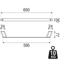 Handtuchhalter 60 cm Shift, Goldfarben gebürstet