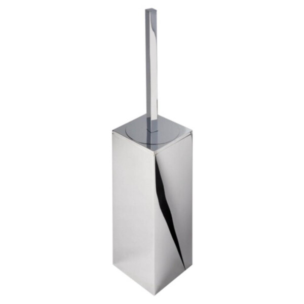 Toilettenbürste mit Halter (schwarzer Bürstenkopf) Modern Art, Chrom