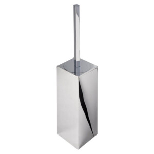 Toilettenbürste mit Halter (schwarzer Bürstenkopf) Modern Art, Chrom