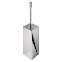 Toilettenbürste mit Halter (schwarzer Bürstenkopf) Modern Art, Chrom