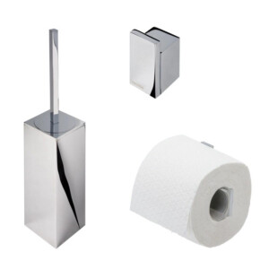 Toilettenzubehör Bundle Modern Art, Chrom