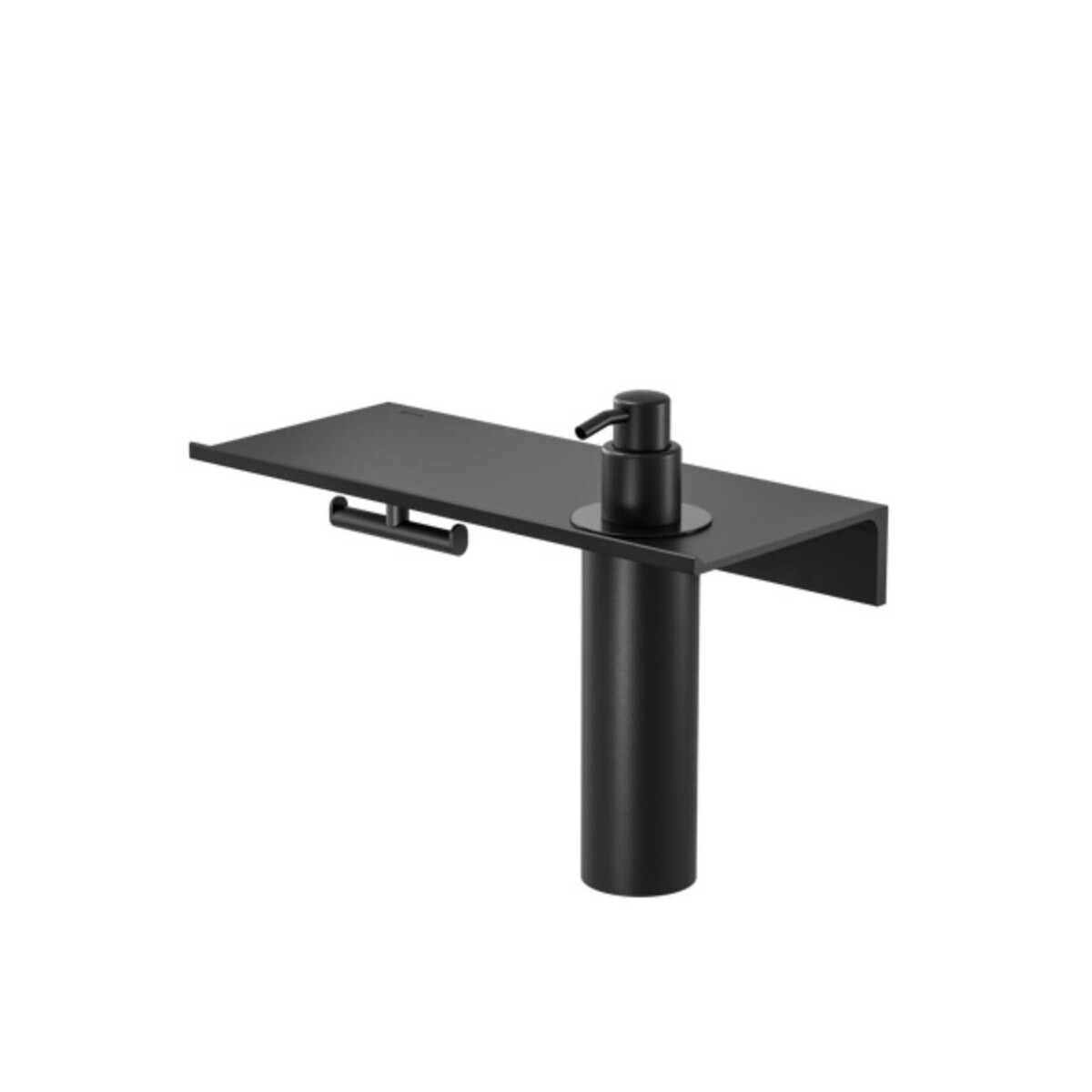 Badezimmerablage 28 cm mit Handtuchhaken und Seifenspender 2