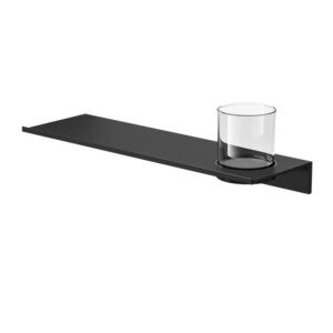 Badezimmerablage 40 cm mit Glas Leev, Schwarz