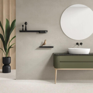 Badezimmerablage 40 cm mit Glas Leev, Schwarz