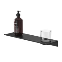 Badezimmerablage 40 cm mit Glas Leev, Schwarz