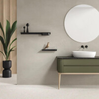 Badezimmerablage 40 cm mit Glas Leev, Schwarz
