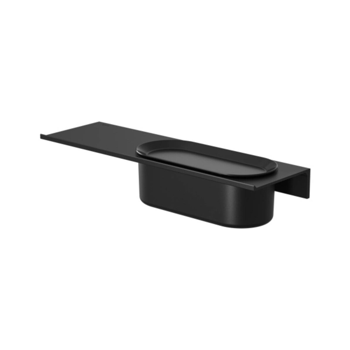 Badezimmerablage 40 cm mit Duschkorb 22,5 cm  Leev, Schwarz