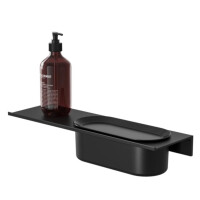 Badezimmerablage 40 cm mit Duschkorb 22,5 cm  Leev, Schwarz