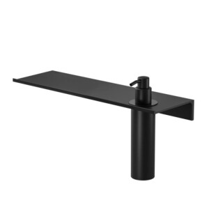 Badezimmerablage 40 cm mit Seifenspender 200 ml Leev, Schwarz
