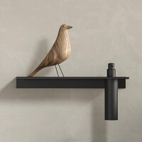 Badezimmerablage 40 cm mit Seifenspender 200 ml Leev, Schwarz