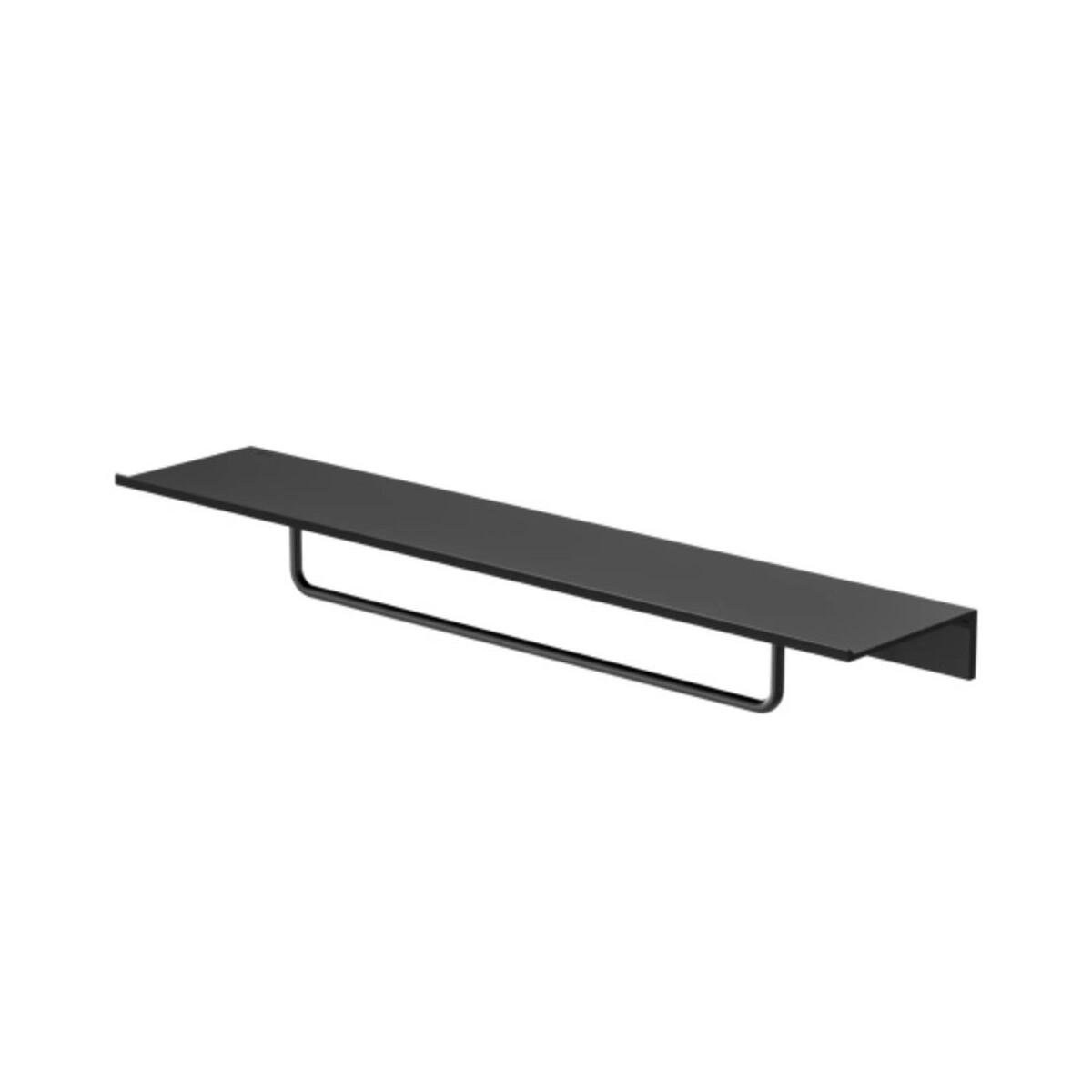Badezimmerablage 60 cm mit Handtuchhalter 40 cm Leev, Schwar