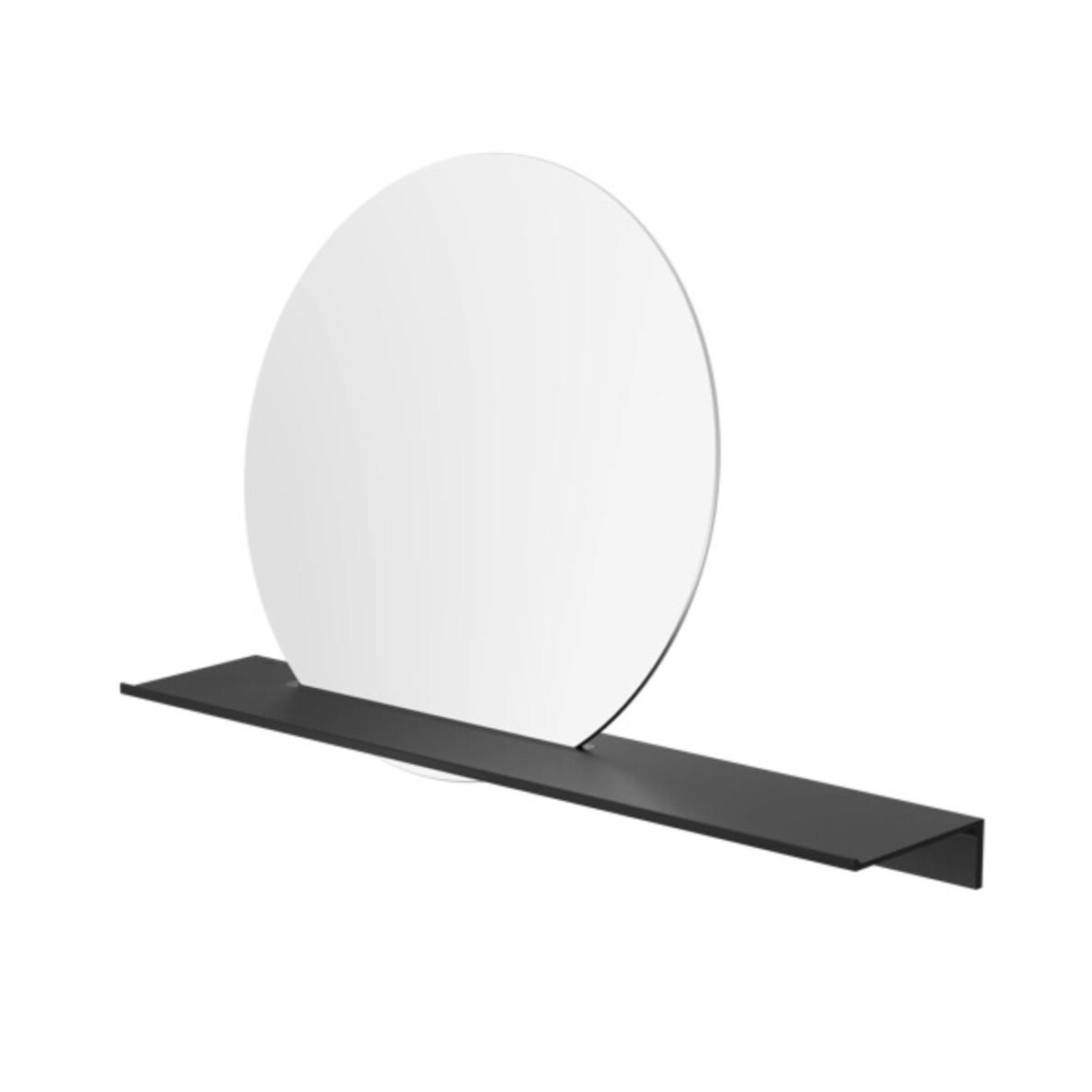 Badezimmerablage 60 cm mit Spiegel Leev, Schwarz