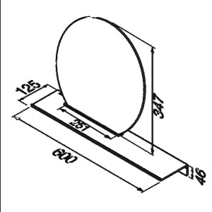 Badezimmerablage 60 cm mit Spiegel Leev, Schwarz