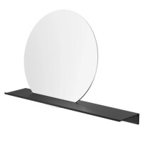 Badezimmerablage 60 cm mit Spiegel Leev, Schwarz