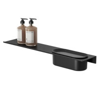 Badezimmerablage 60 cm mit Duschkorb Leev, Schwarz
