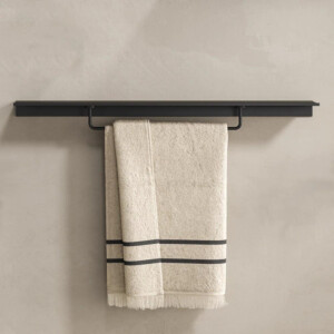 Badezimmerablage 80 cm mit Handtuchhalter 40 cm Leev, Schwarz