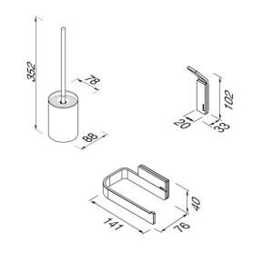 Toilettenzubehör Bundle Craft, Edelstahl poliert
