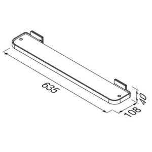 Badezimmerablage 60 cm Craft, Edelstahl poliert