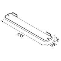 Badezimmerablage 60 cm Craft, Edelstahl poliert