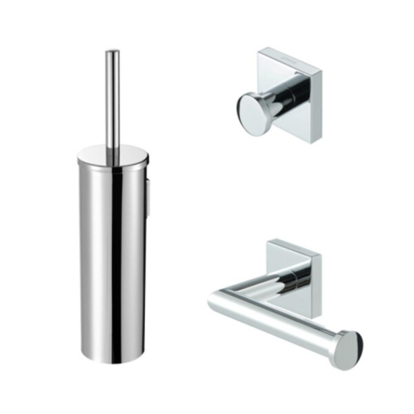 Toilettenzubehör Bundle Nelio, Chrom