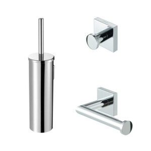 Toilettenzubehör Bundle Nelio, Chrom
