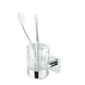 Glashalter mit Glas Nelio, Chrom