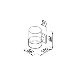 Glashalter mit Glas Nelio, Chrom