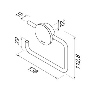 Toilettenpapierhalter ohne Deckel Opal, Chrom