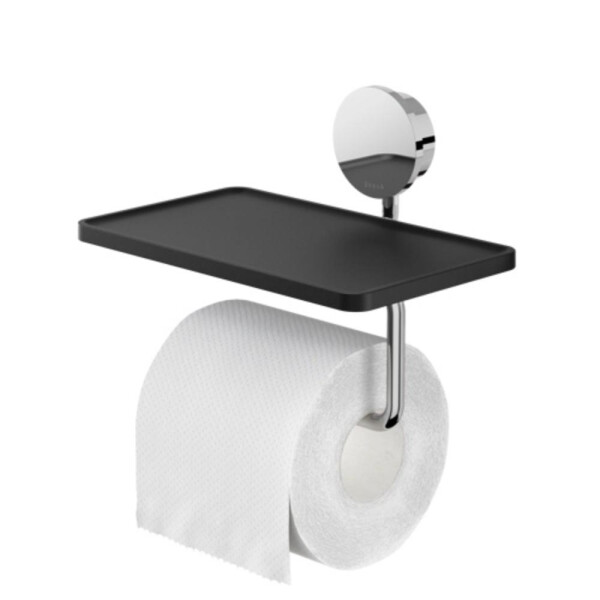 Toilettenpapierhalter mit Ablage Opal, Chrom
