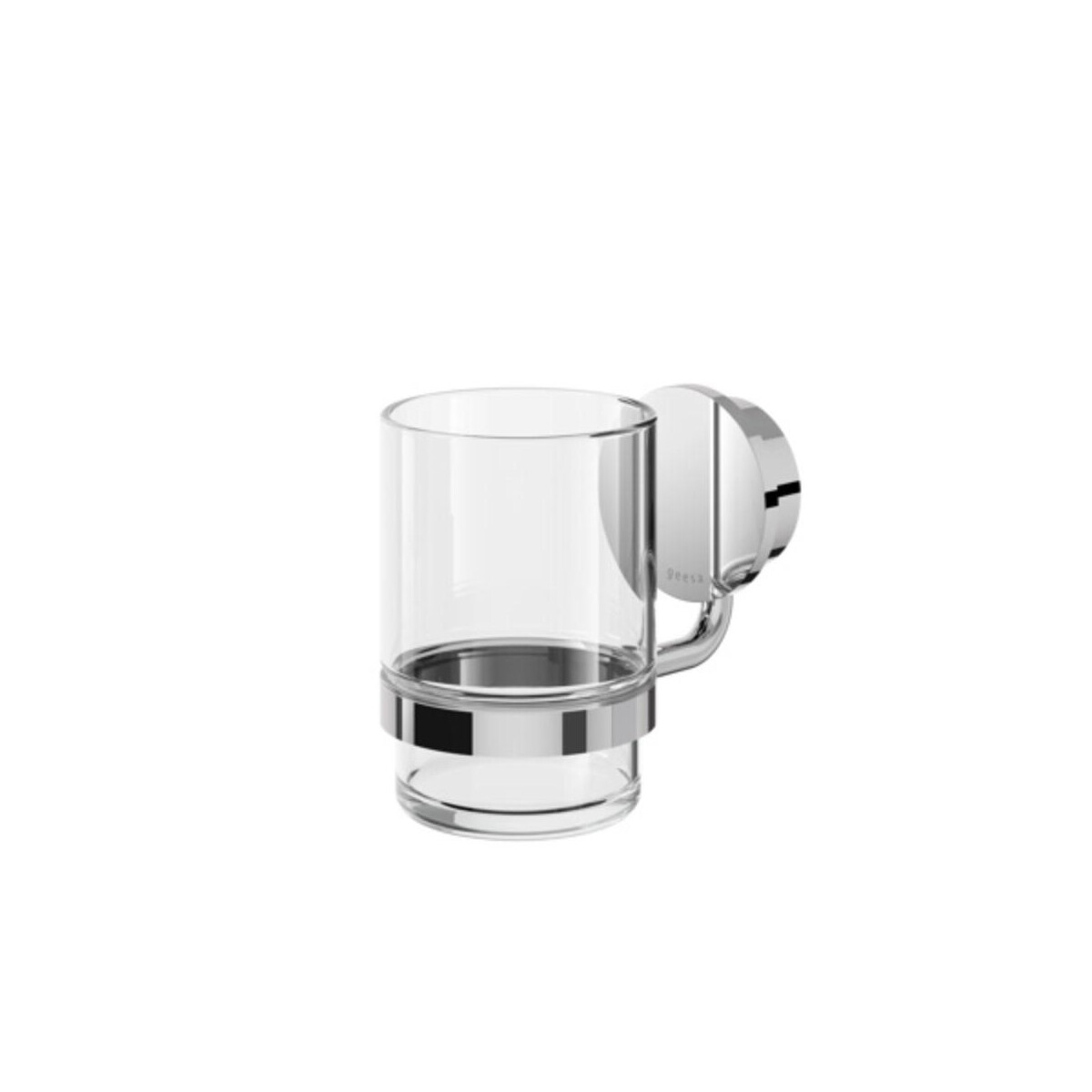 Glashalter mit Glas Opal, Chrom
