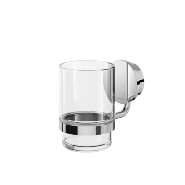 Glashalter mit Glas Opal, Chrom