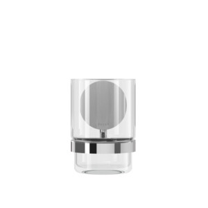 Glashalter mit Glas Opal, Chrom