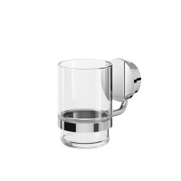 Glashalter mit Glas Opal, Chrom