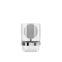Glashalter mit Glas Opal, Chrom