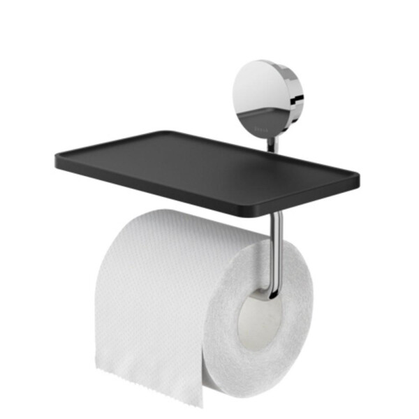 Toilettenpapierhalter mit Ablage Opal, Chrom