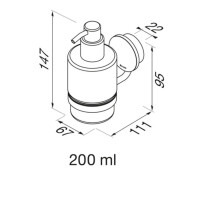 Seifenspender 200 ml Opal, Edelstahl gebürstet