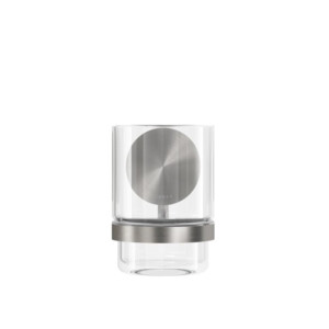 Glashalter mit Glas Opal, Edelstahl gebürstet