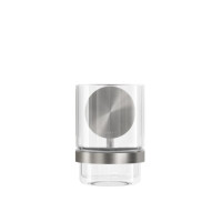 Glashalter mit Glas Opal, Edelstahl gebürstet