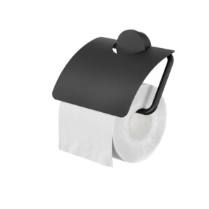 Toilettenpapierhalter mit Deckel Opal, Schwarz