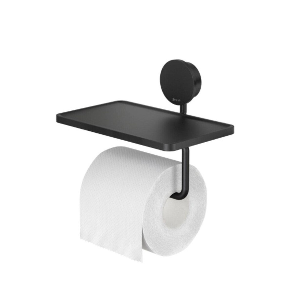Toilettenpapierhalter mit Ablage Opal, Schwarz