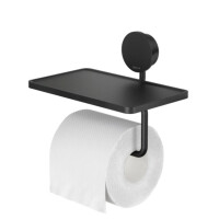 Toilettenpapierhalter mit Ablage Opal, Schwarz