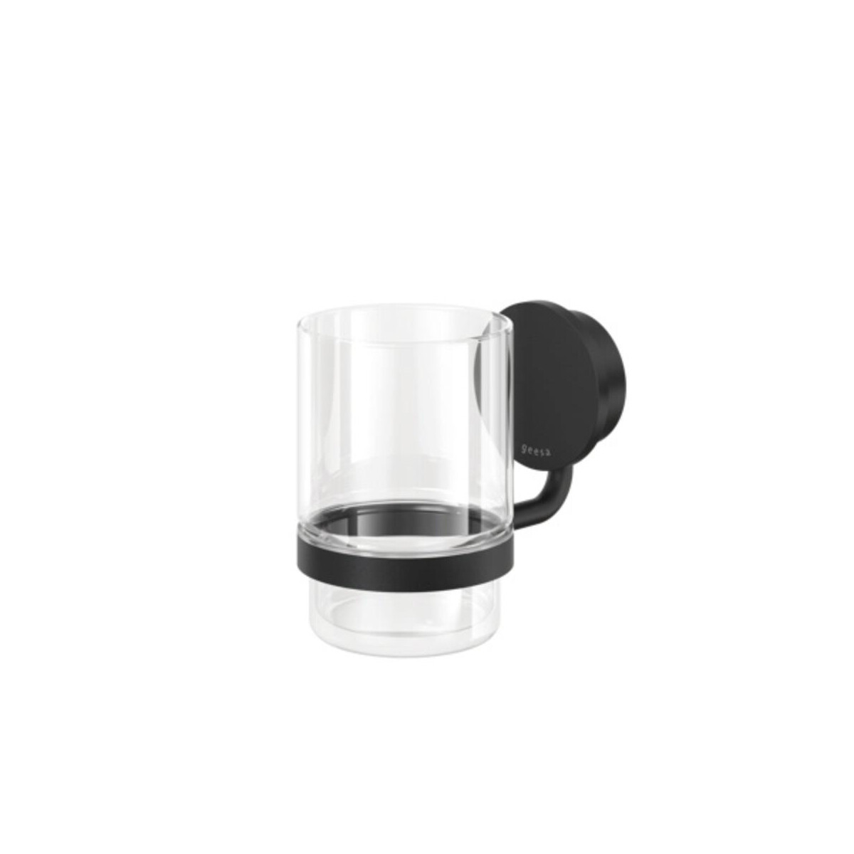 Glashalter mit Glas Opal, Schwarz