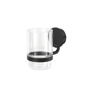 Glashalter mit Glas Opal, Schwarz